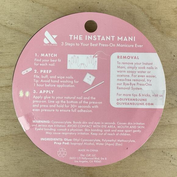 Olive & June The Instant Mani Nails MEDIUM French Tip Press On - Picture 2 of 2